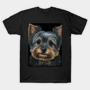 Super Cute Yorkshire Terrier Puppy Portrait T-Shirt